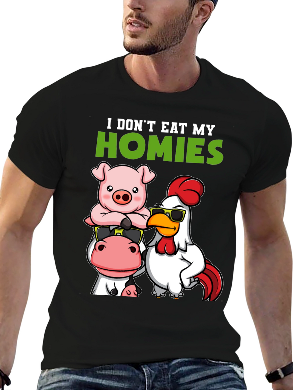Vegan I Dont Eat My Homies Graphic Tee