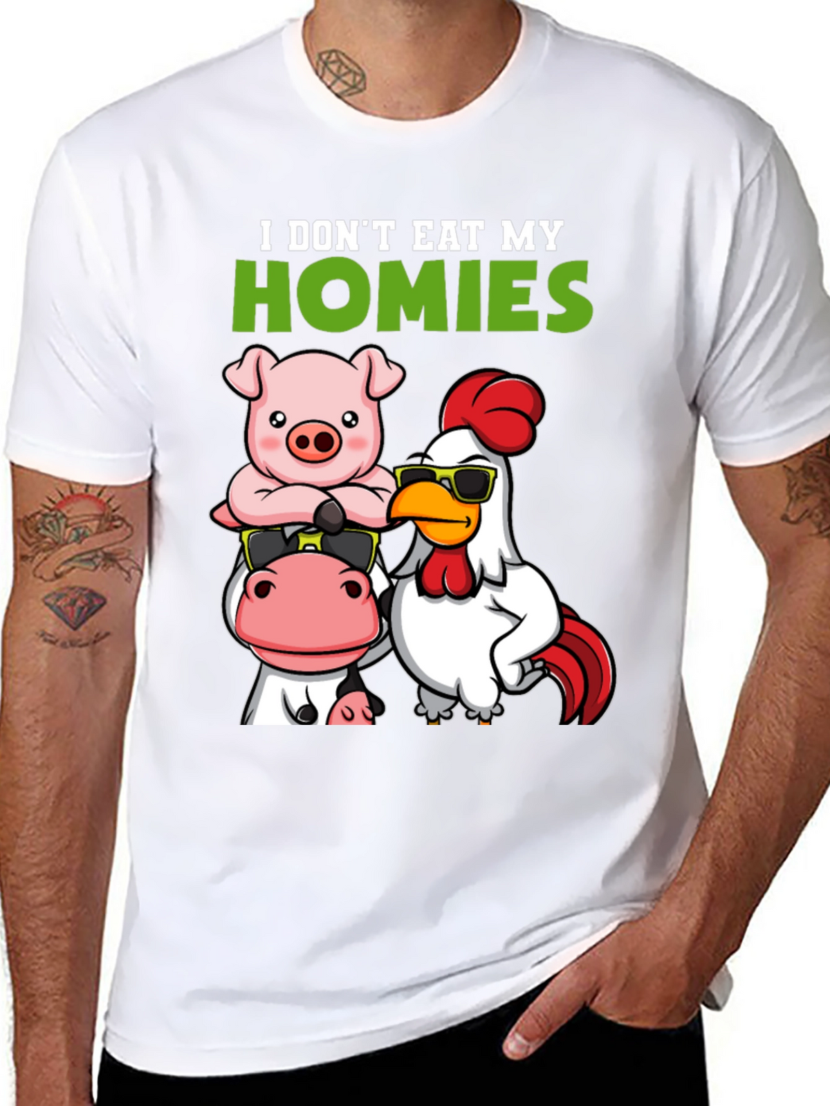Vegan I Dont Eat My Homies Graphic Tee