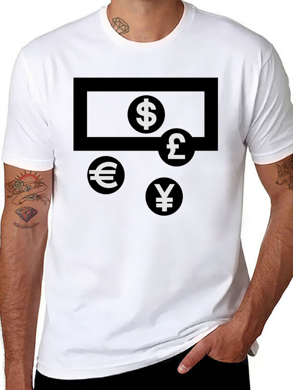 Currency Symbols T-Shirt - Black