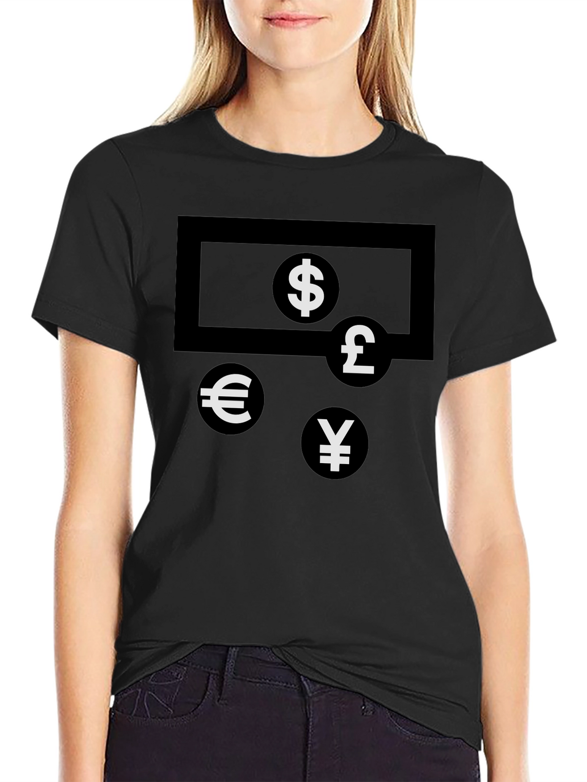 Currency Symbols T-Shirt - Black