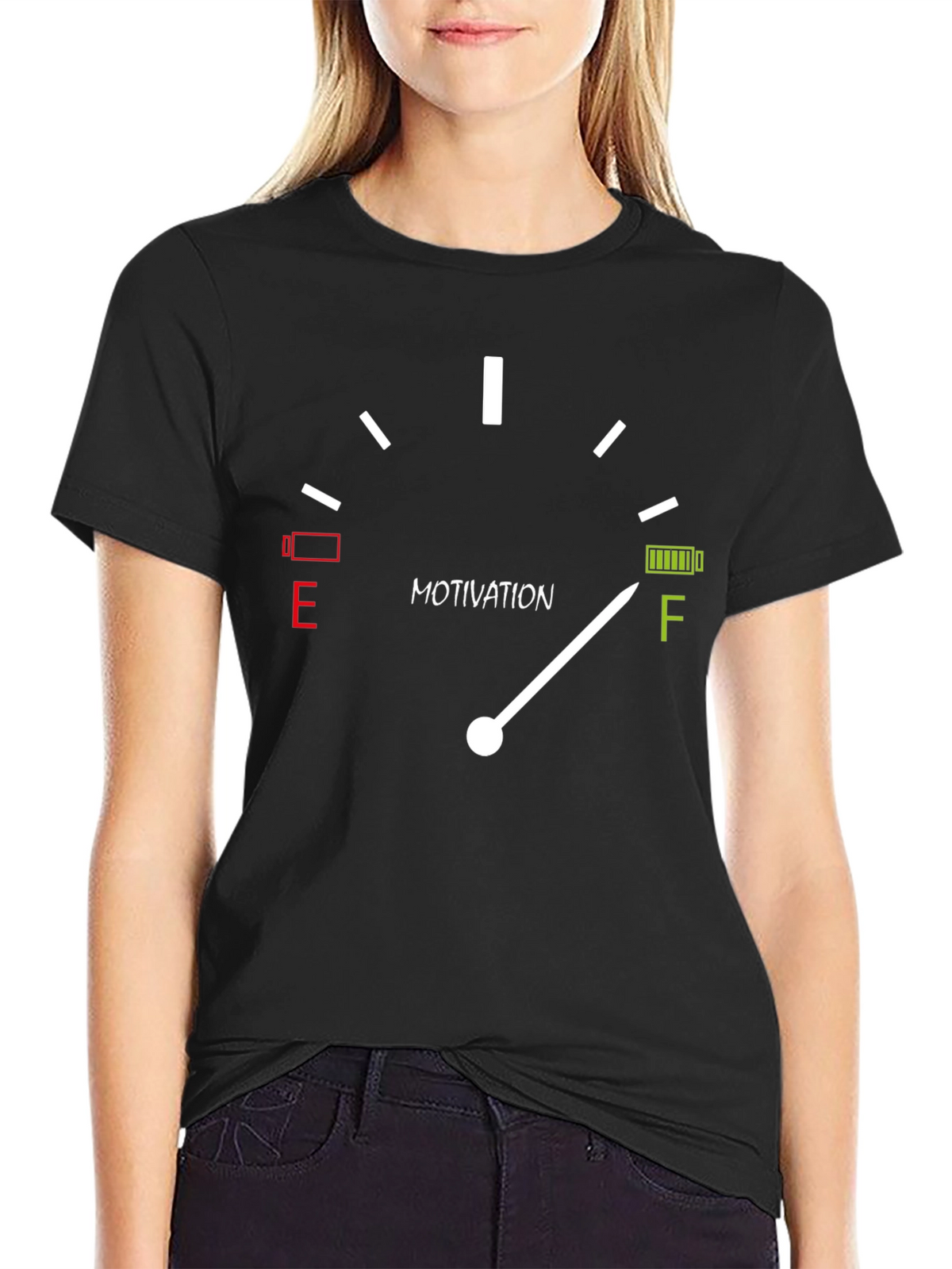 Motivation Gauge T-Shirt - Full Battery Funny Tee