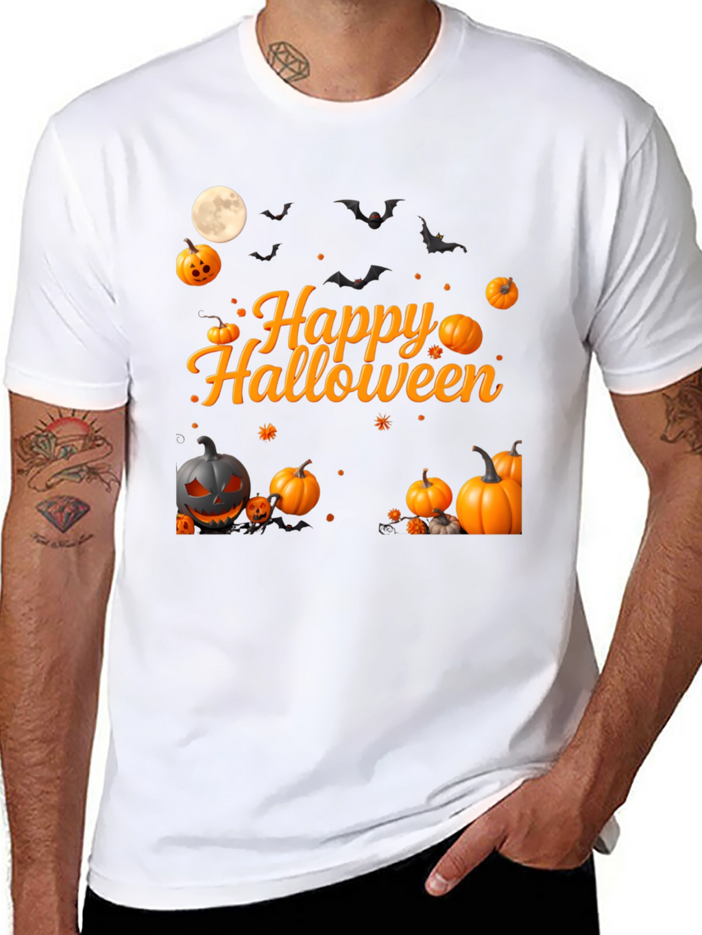 Happy Halloween Pumpkin Bats T-Shirt