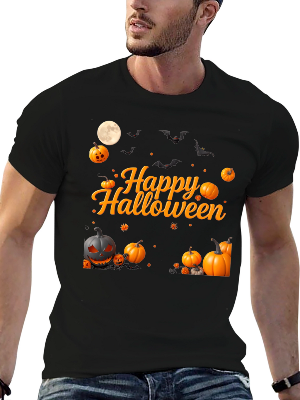 Happy Halloween Pumpkin Bats T-Shirt
