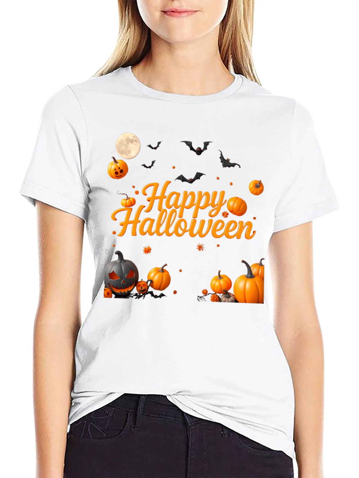 Happy Halloween Pumpkin Bats T-Shirt