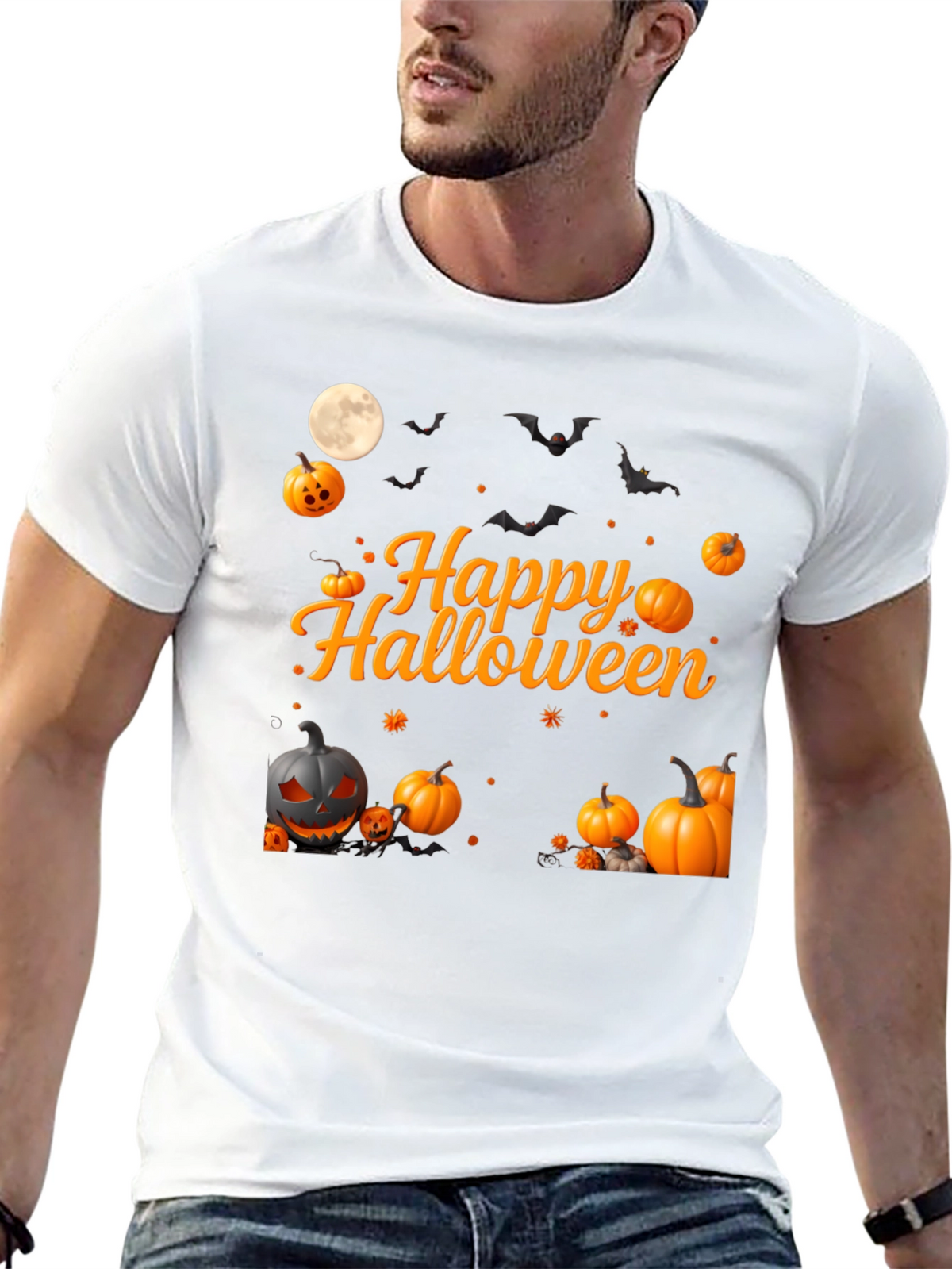 Happy Halloween Pumpkin Bats T-Shirt