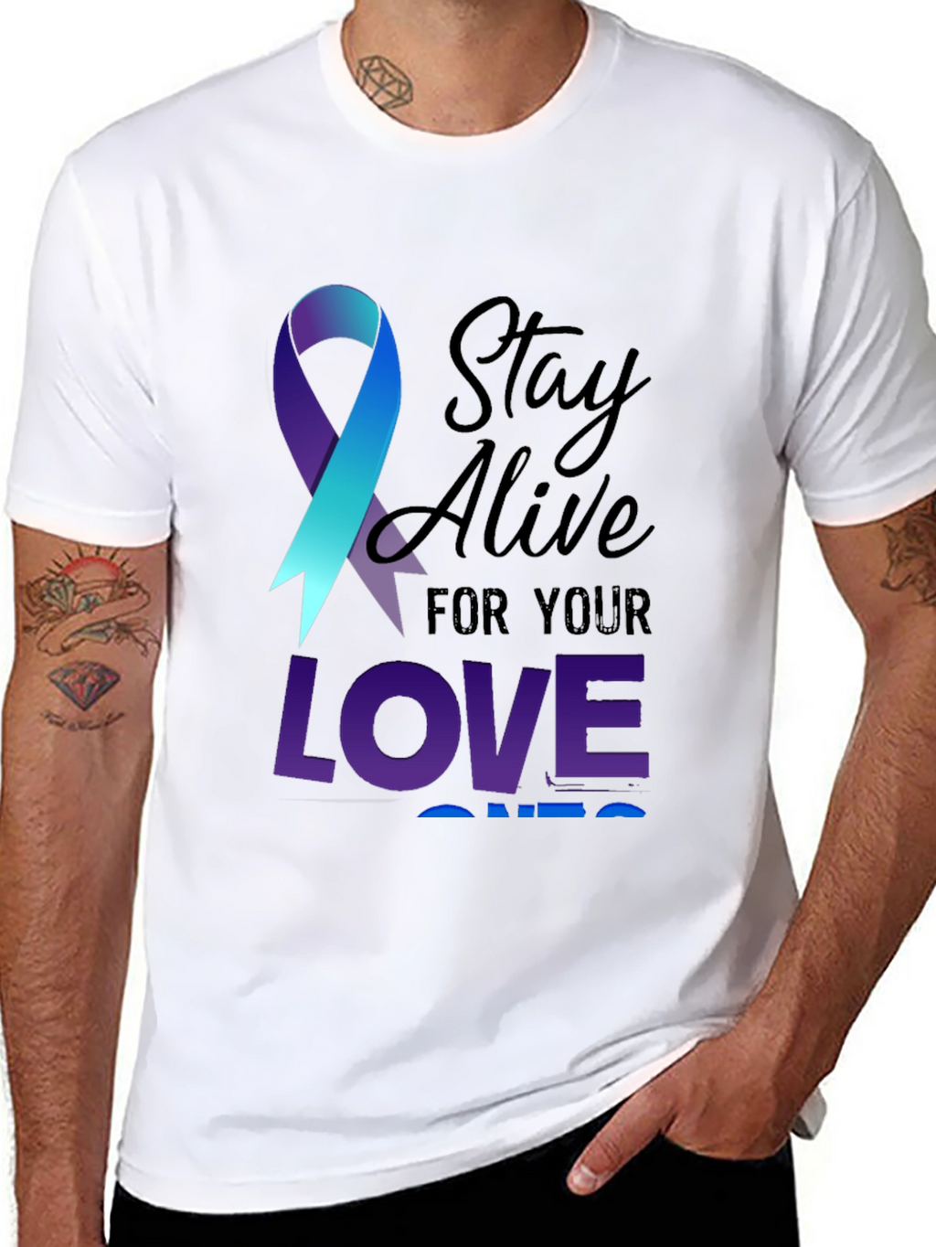 Stay Alive Ribbon Graphic Tee