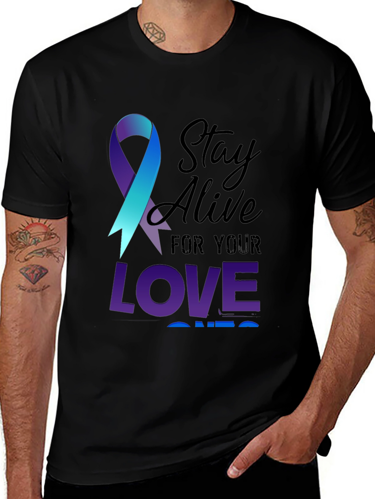 Stay Alive Ribbon Graphic Tee