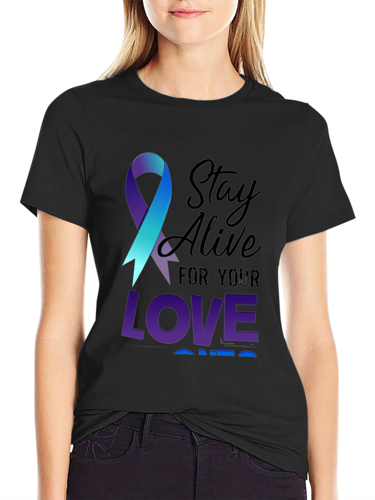 Stay Alive Ribbon Graphic Tee