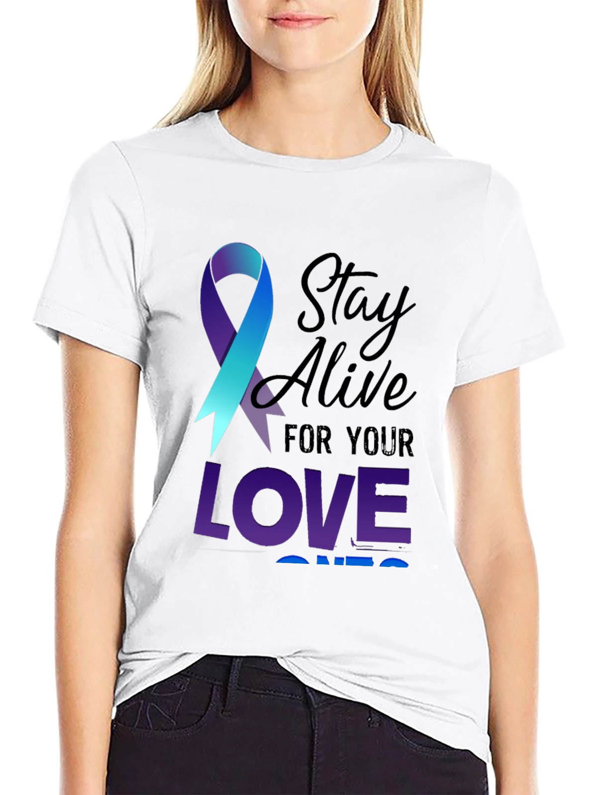 Stay Alive Ribbon Graphic Tee