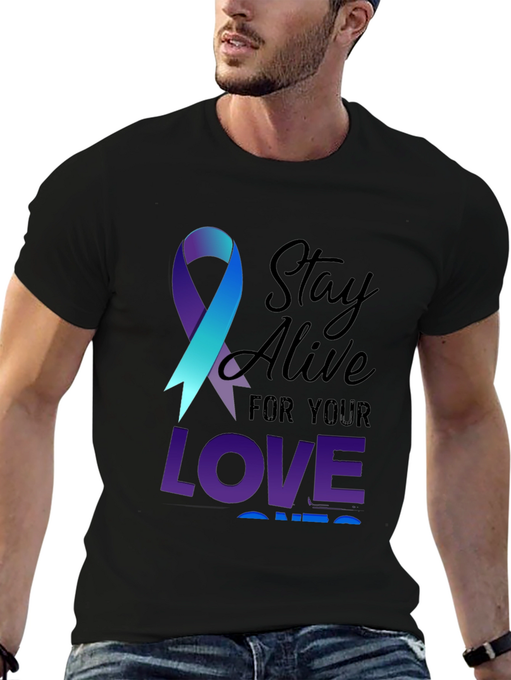 Stay Alive Ribbon Graphic Tee