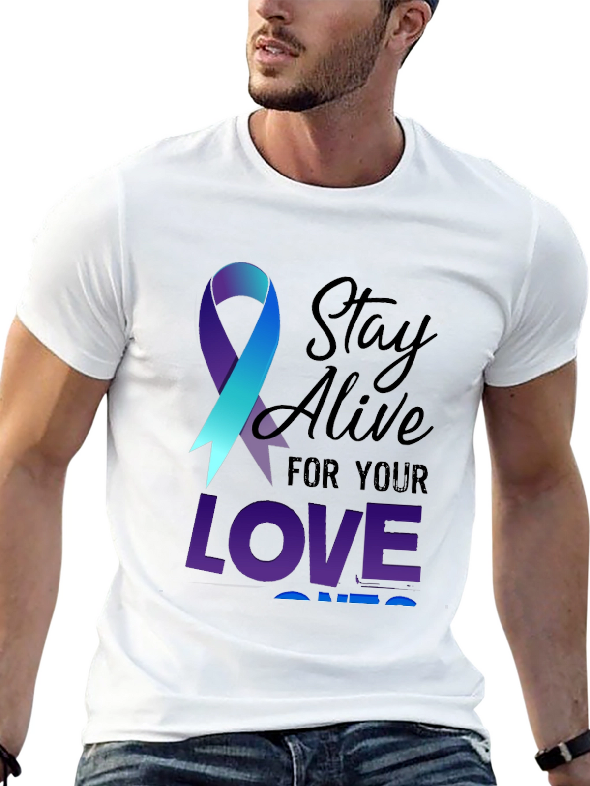 Stay Alive Ribbon Graphic Tee
