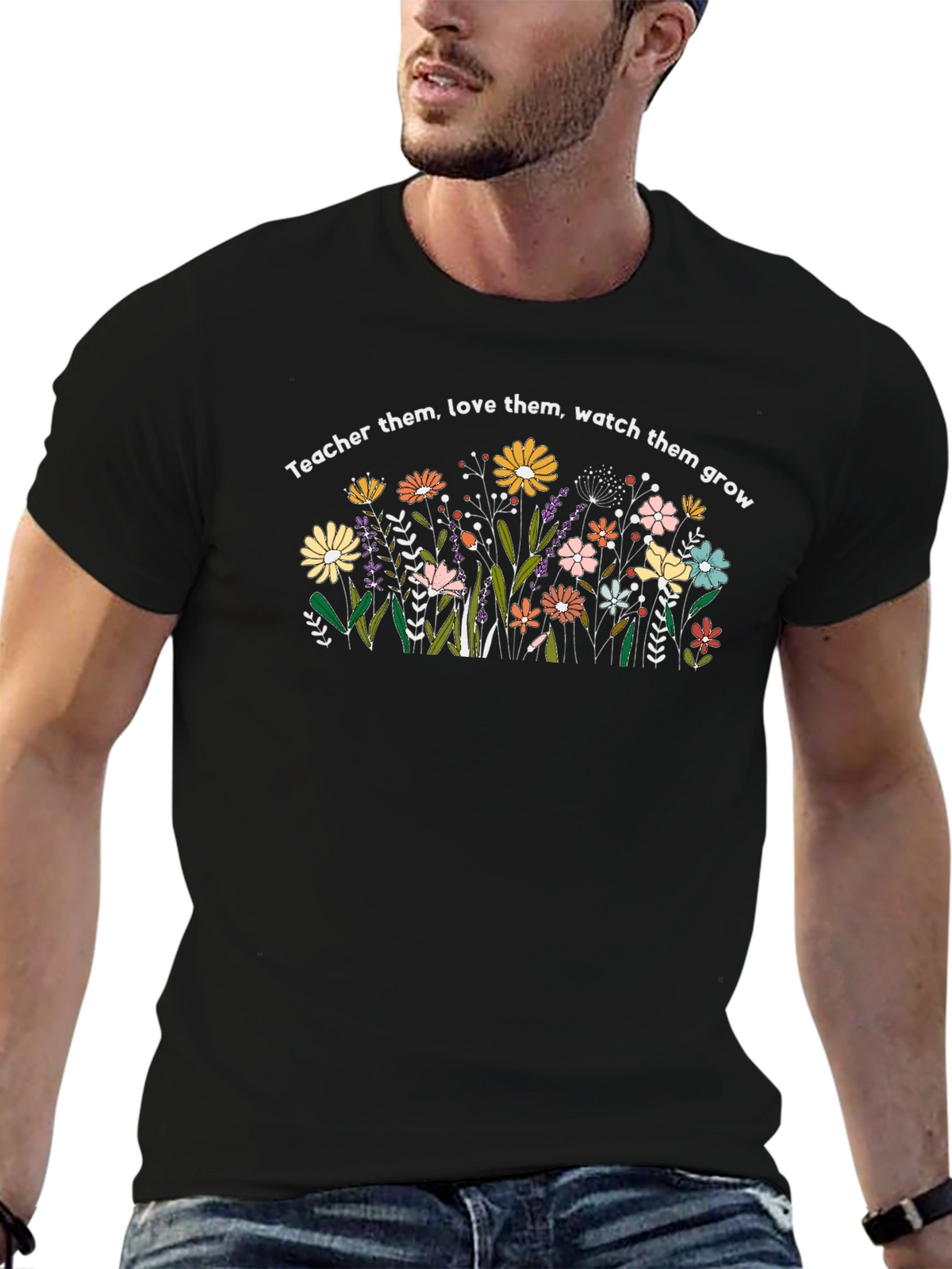 Teacher Love & Grow Floral T-Shirt
