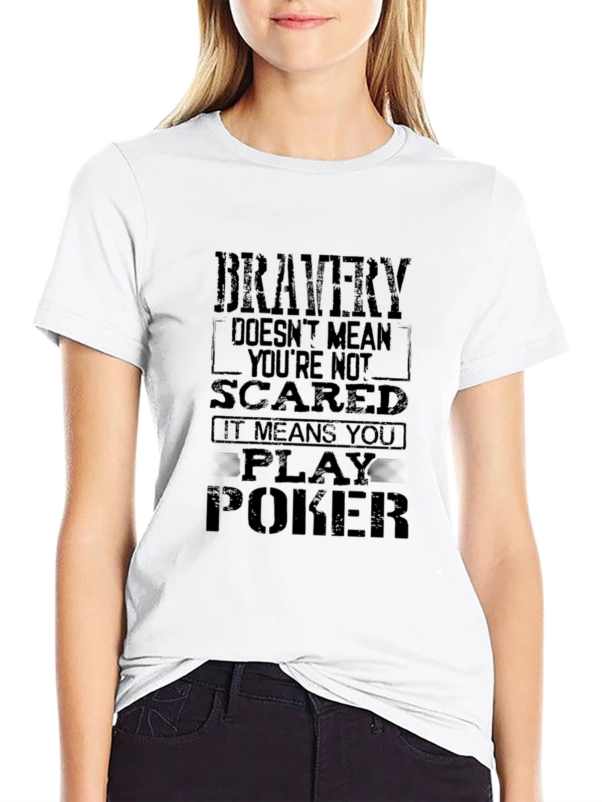 Bravery Poker Graphic Tee - Bold Statement T-Shirt
