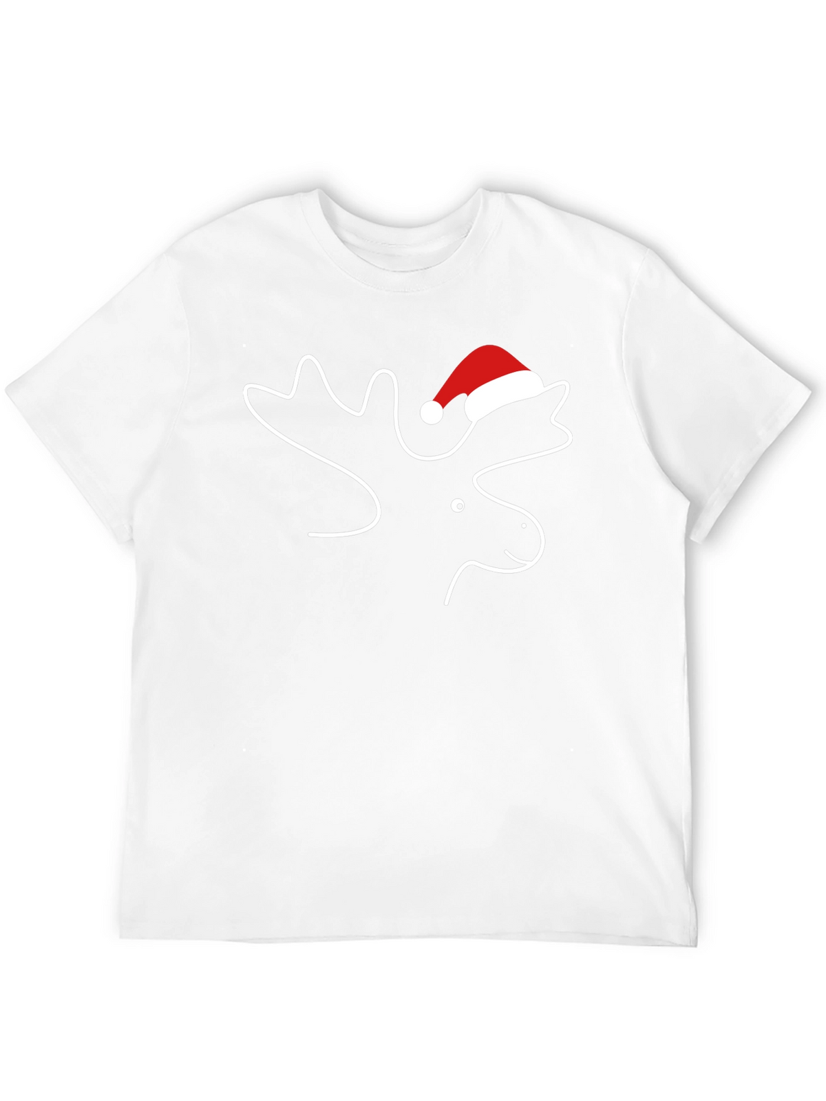 Moose with Santa Hat T-Shirt - Holiday Season