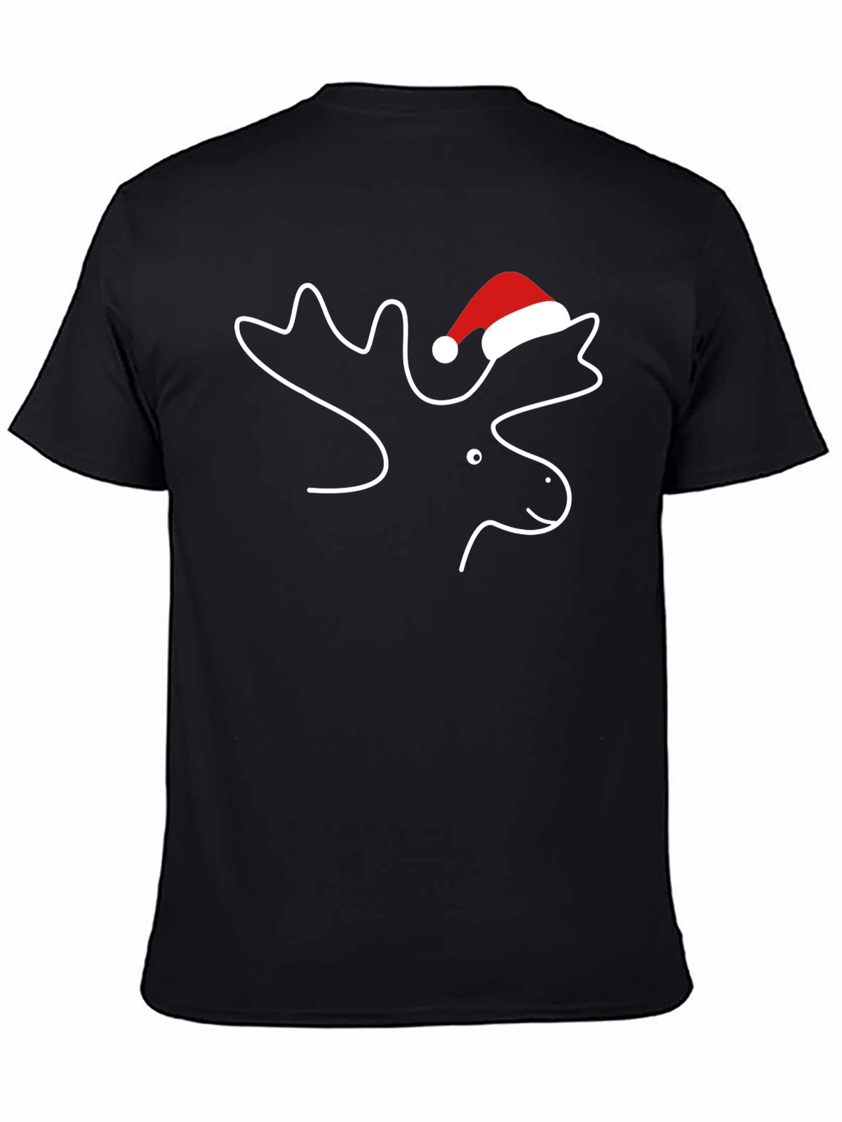 Moose with Santa Hat T-Shirt - Holiday Season
