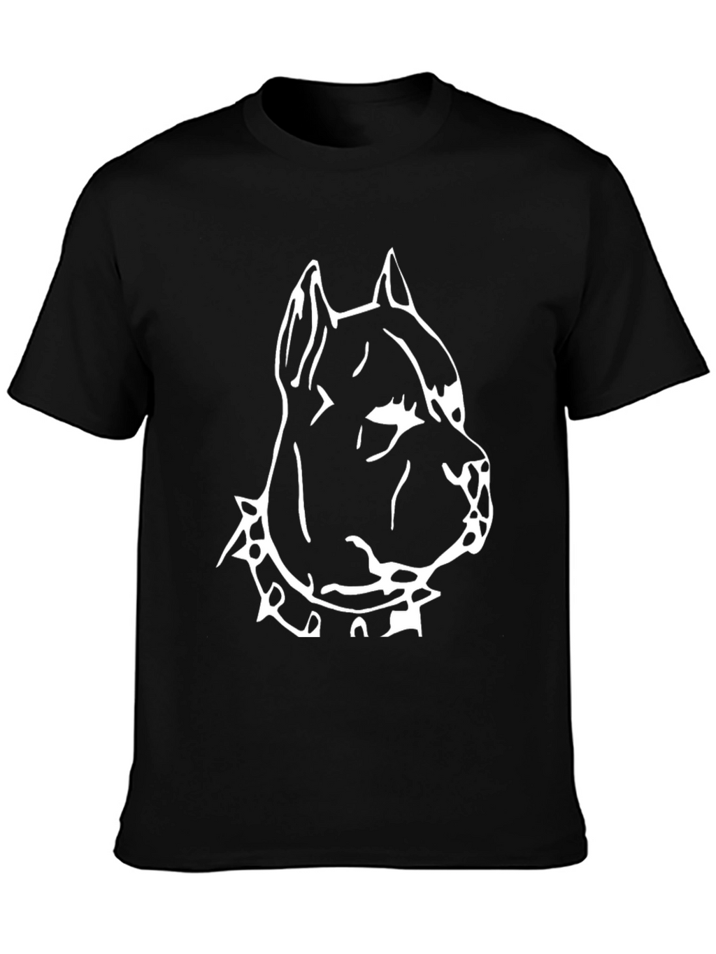 Black T-Shirt with Pitbull Dog Graphic