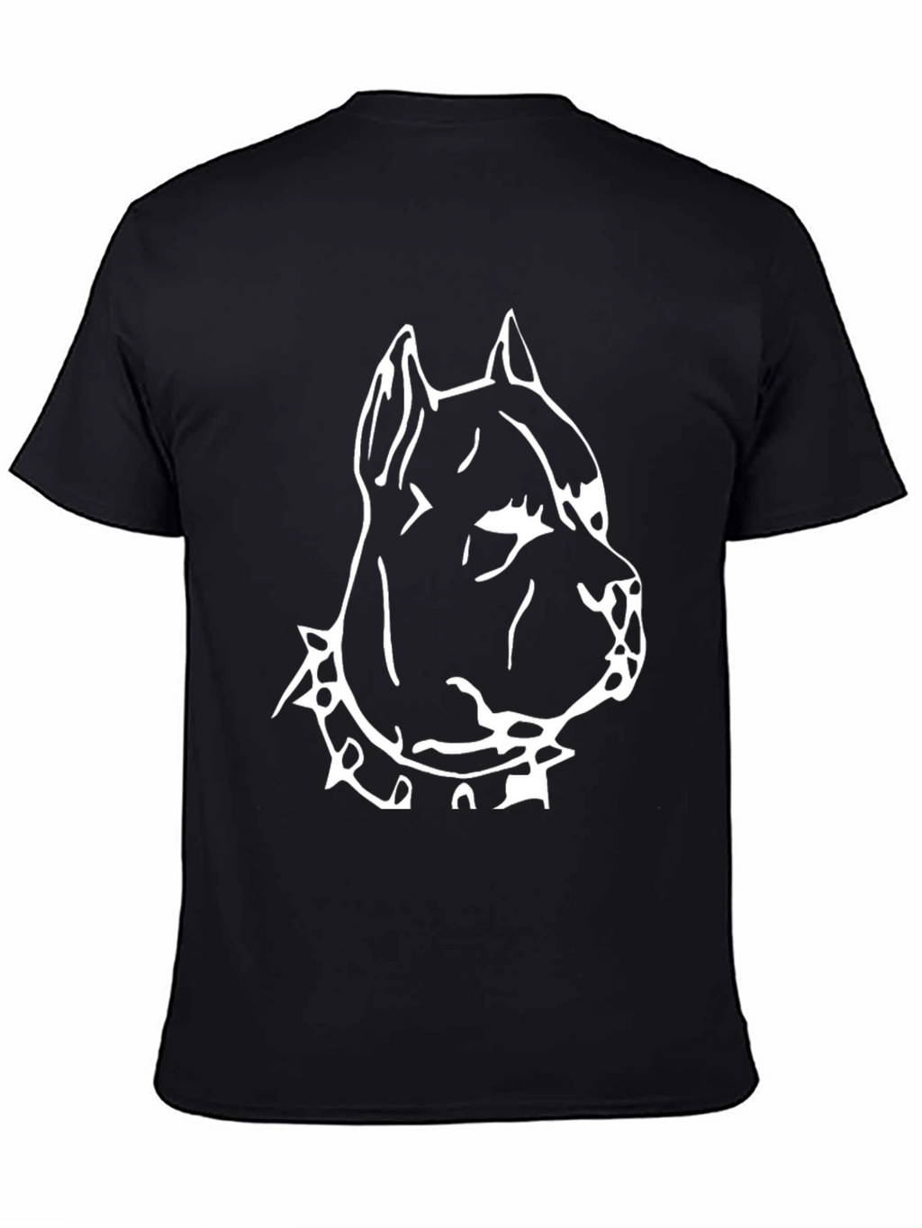 Black T-Shirt with Pitbull Dog Graphic
