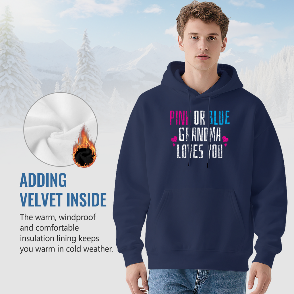 "PINK OR BLUE GRANDMA LOVES YOU" Quote Hoodie