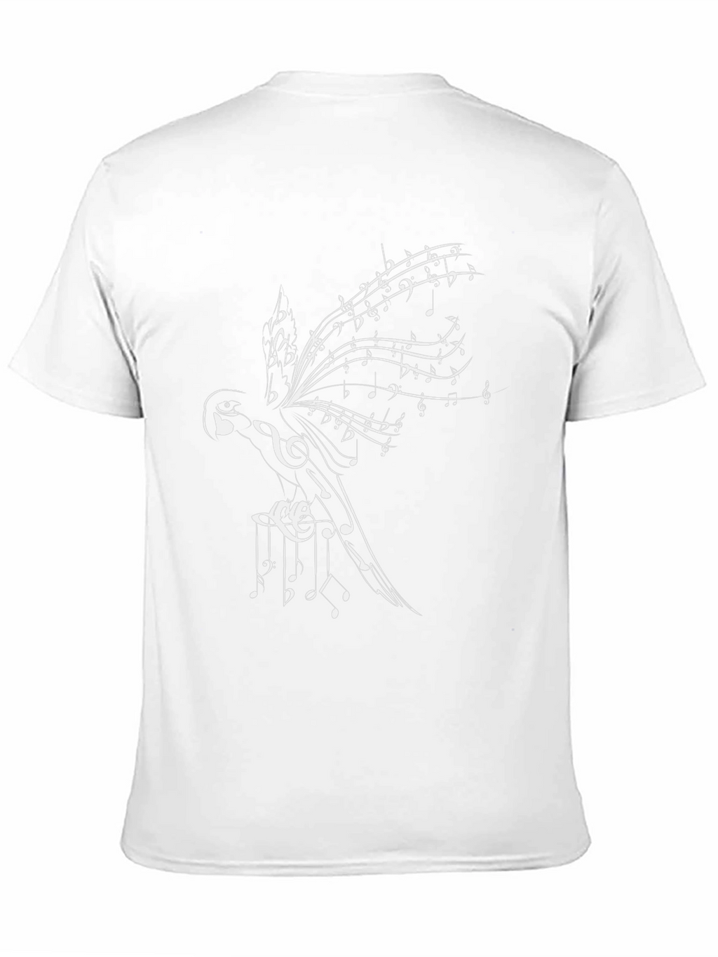 Musical Bird Graphic Tee - Stylish Mens Black T-Shirt