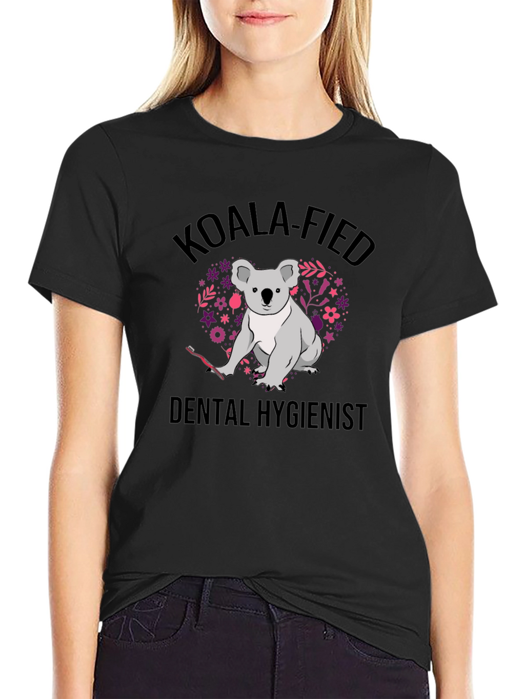 Koala-Fied Dental Hygienist Black T-Shirt