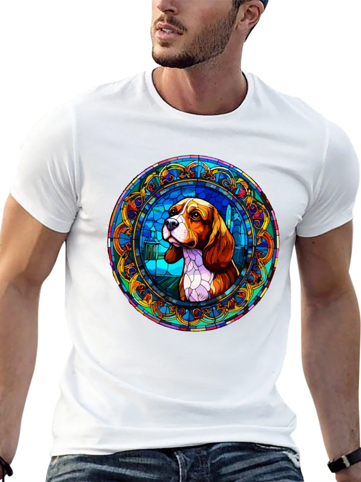 Beagle Stained Glass T-Shirt - Unique Dog Lover Gift