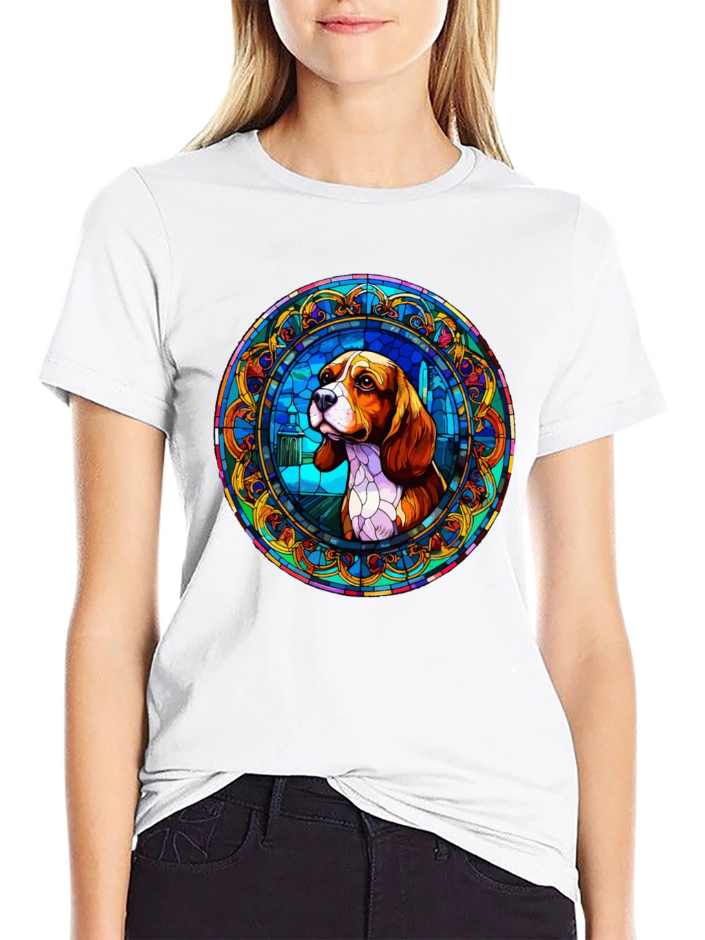 Beagle Stained Glass T-Shirt - Unique Dog Lover Gift