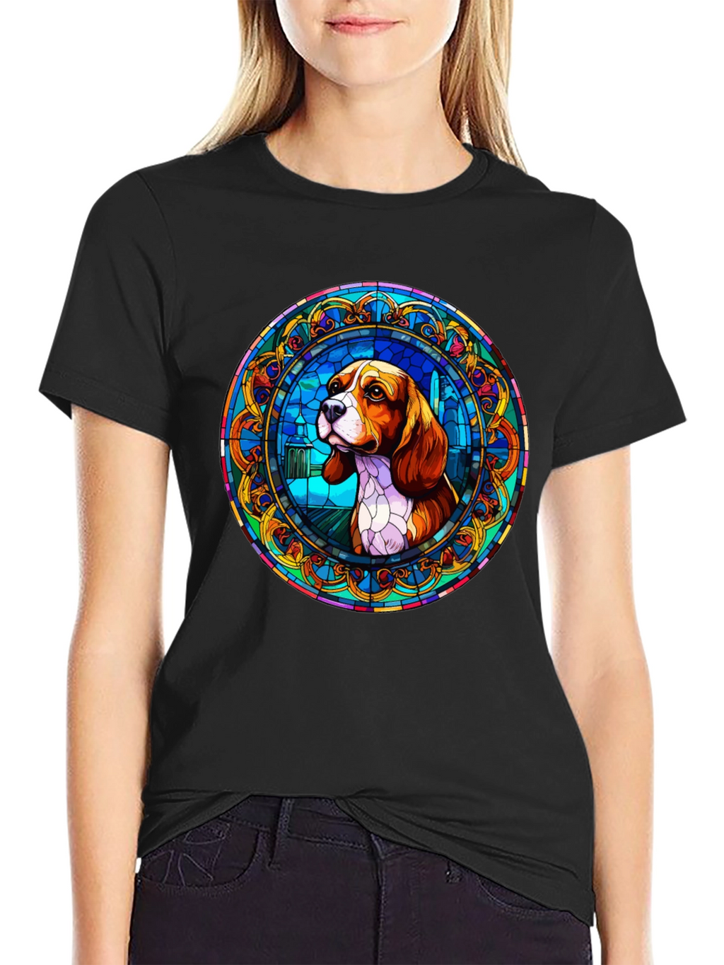 Beagle Stained Glass T-Shirt - Unique Dog Lover Gift