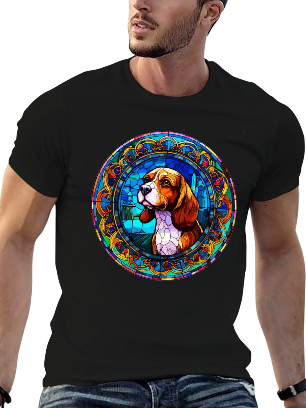 Beagle Stained Glass T-Shirt - Unique Dog Lover Gift