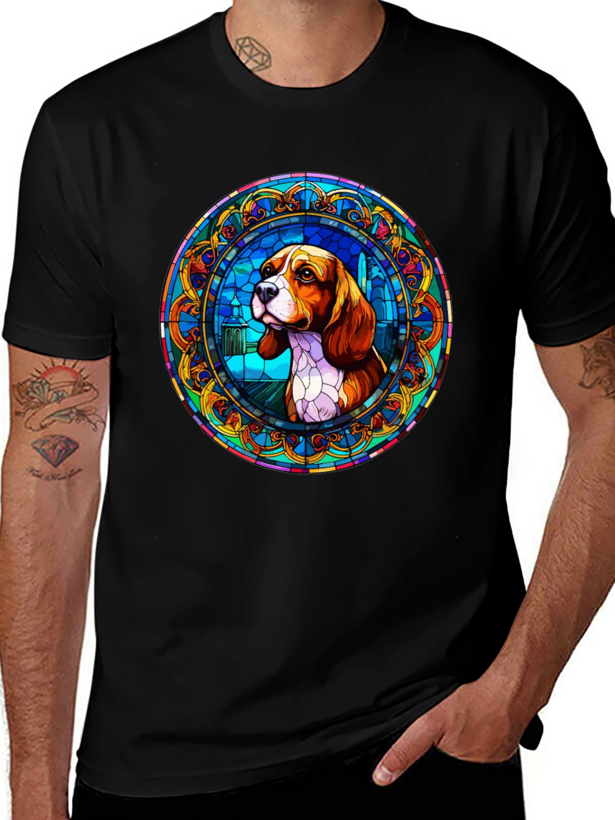Beagle Stained Glass T-Shirt - Unique Dog Lover Gift