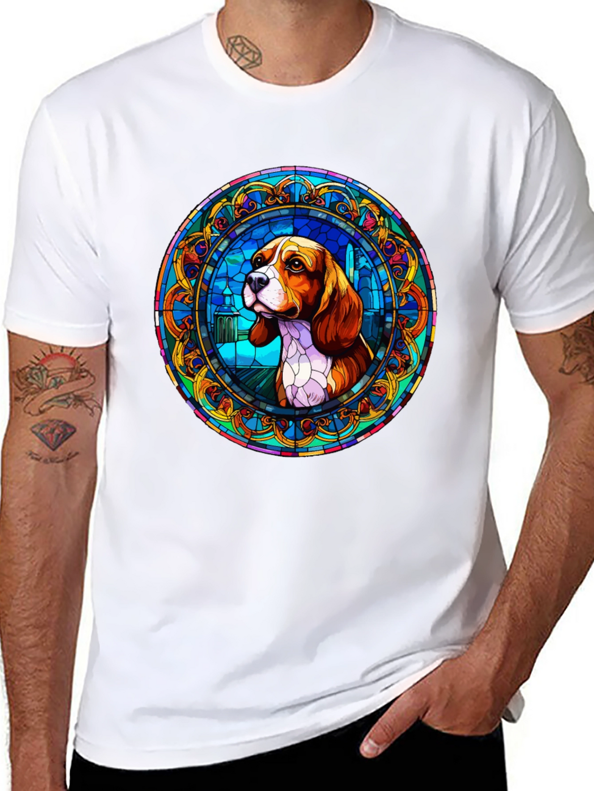 Beagle Stained Glass T-Shirt - Unique Dog Lover Gift