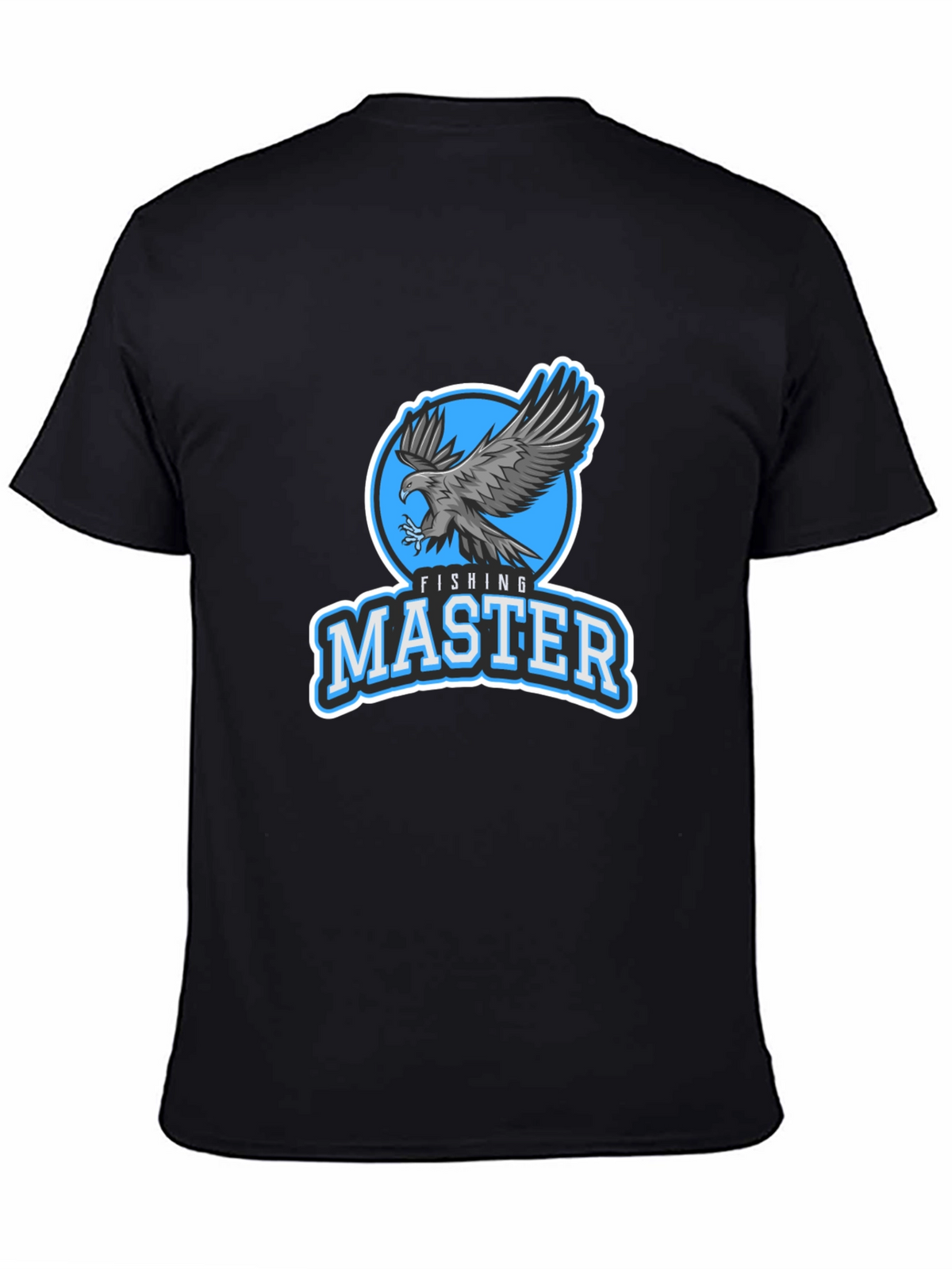 Fishing Master Eagle Graphic Black T-Shirt