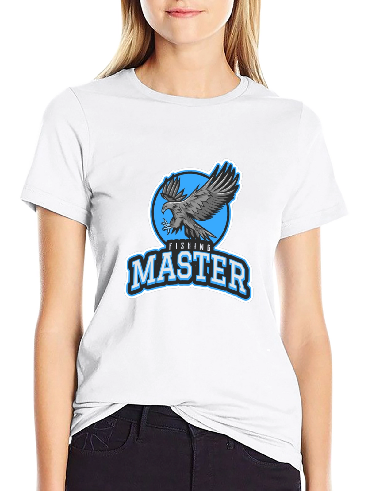 Fishing Master Eagle Graphic Black T-Shirt