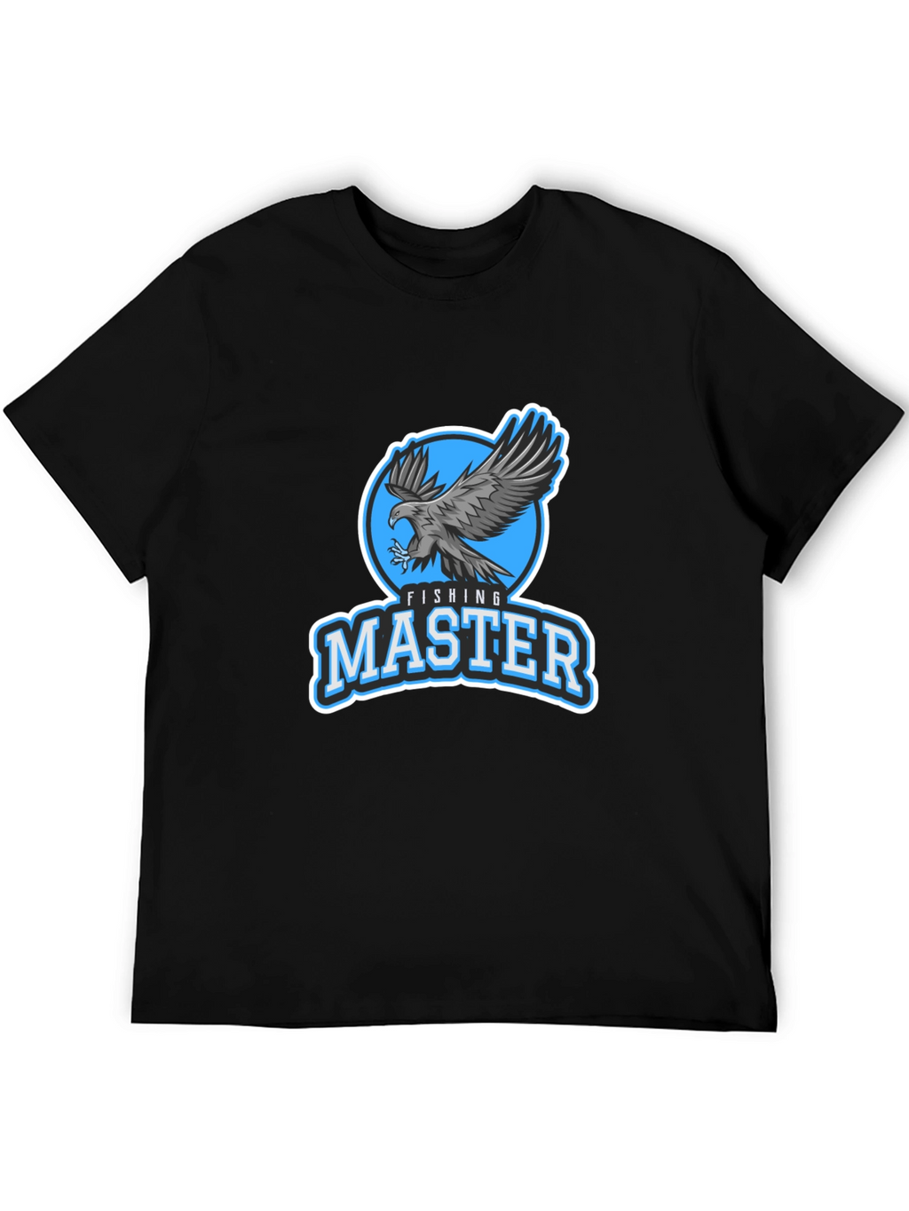 Fishing Master Eagle Graphic Black T-Shirt