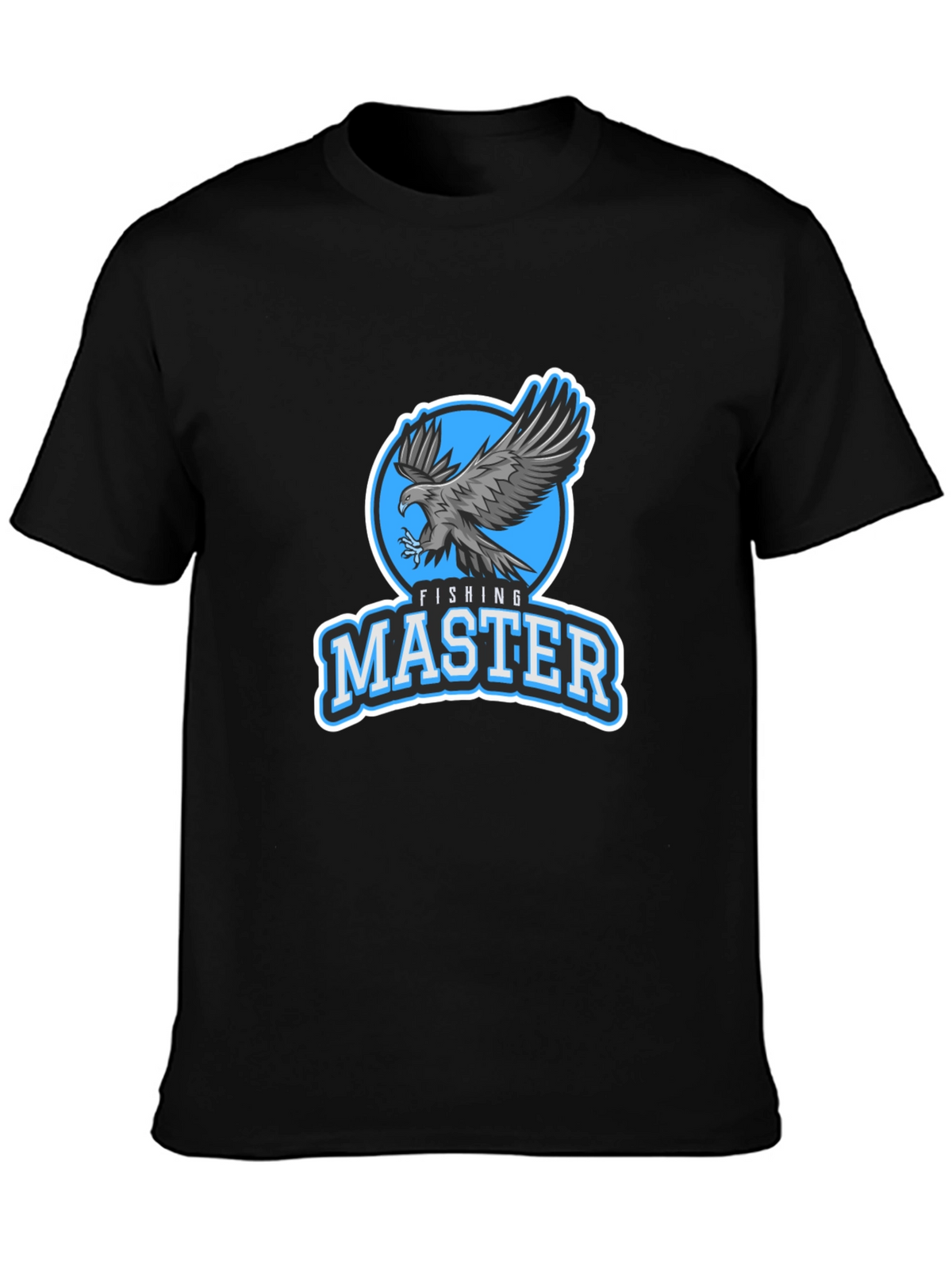 Fishing Master Eagle Graphic Black T-Shirt
