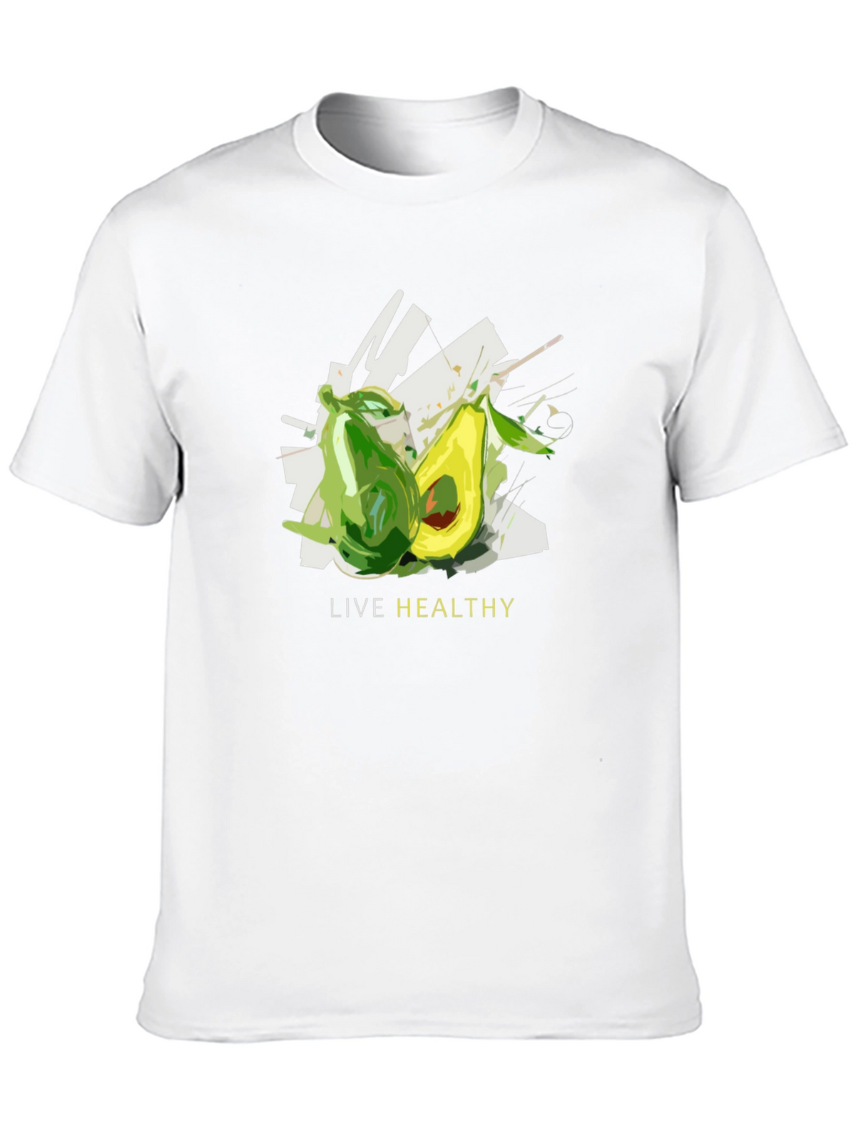 Live Healthy Avocado Graphic Tee - Unisex Black T-Shirt