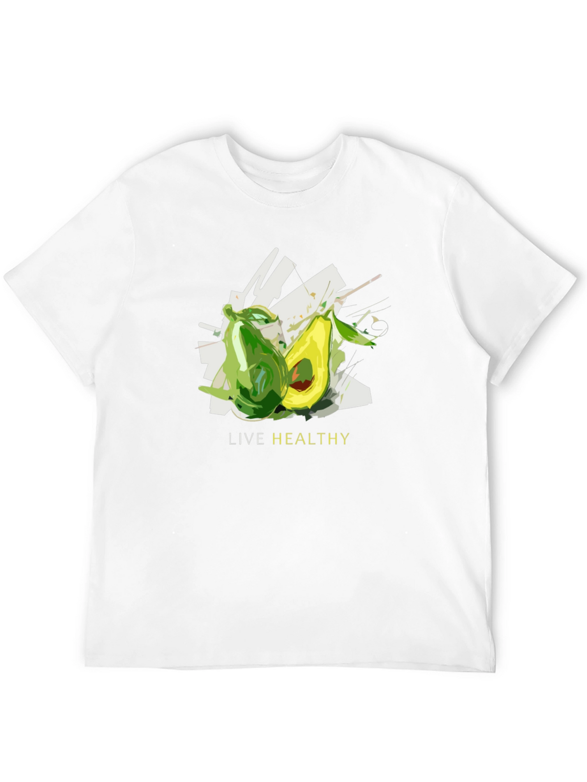 Live Healthy Avocado Graphic Tee - Unisex Black T-Shirt