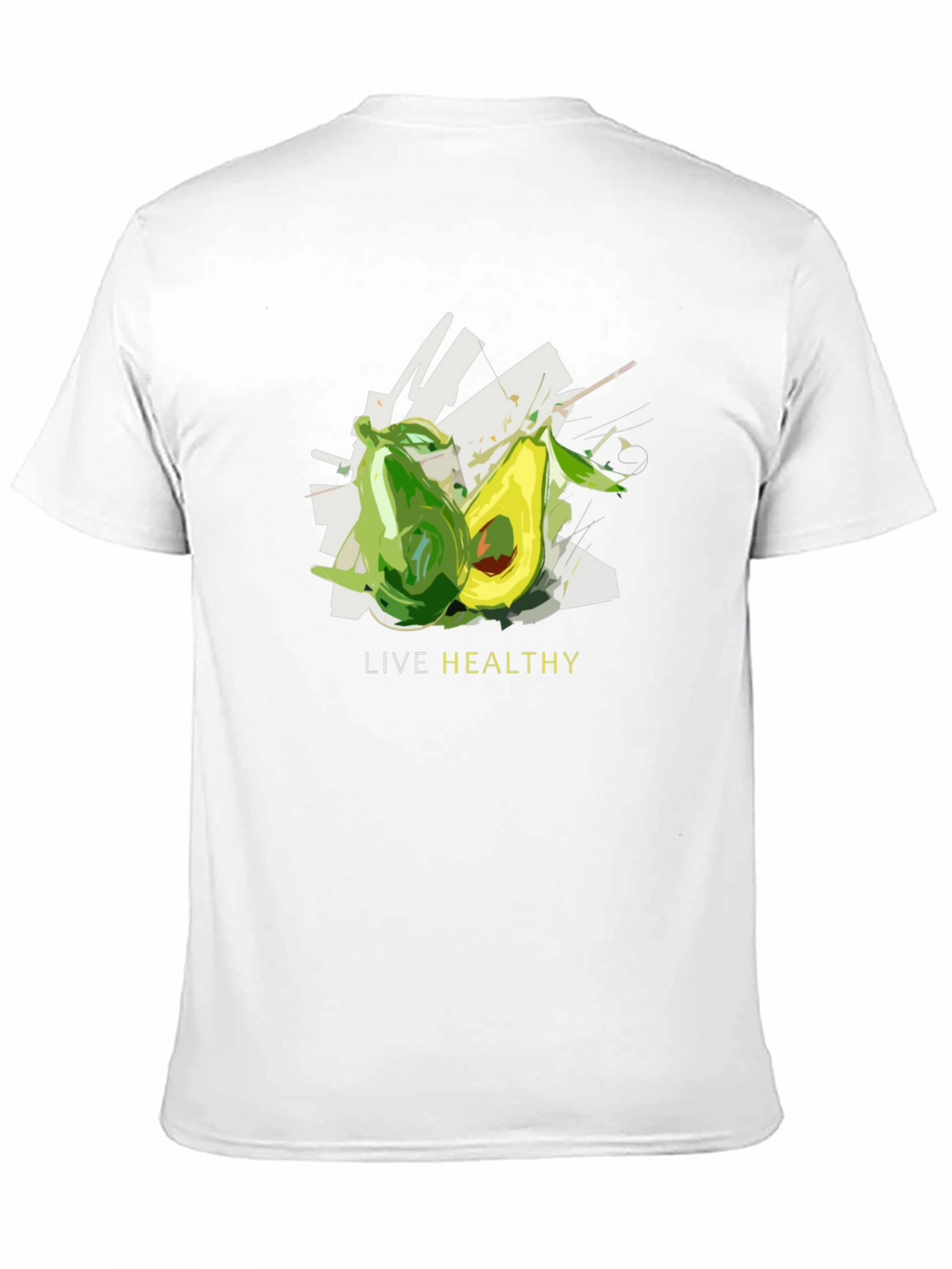 Live Healthy Avocado Graphic Tee - Unisex Black T-Shirt
