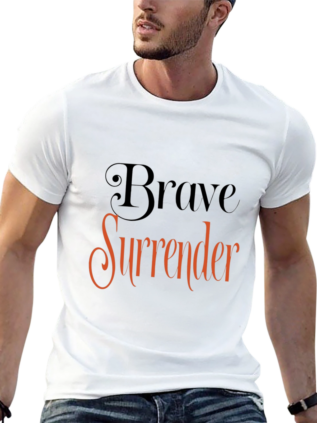 Brave Surrender Graphic Tee - Stylish Comfort