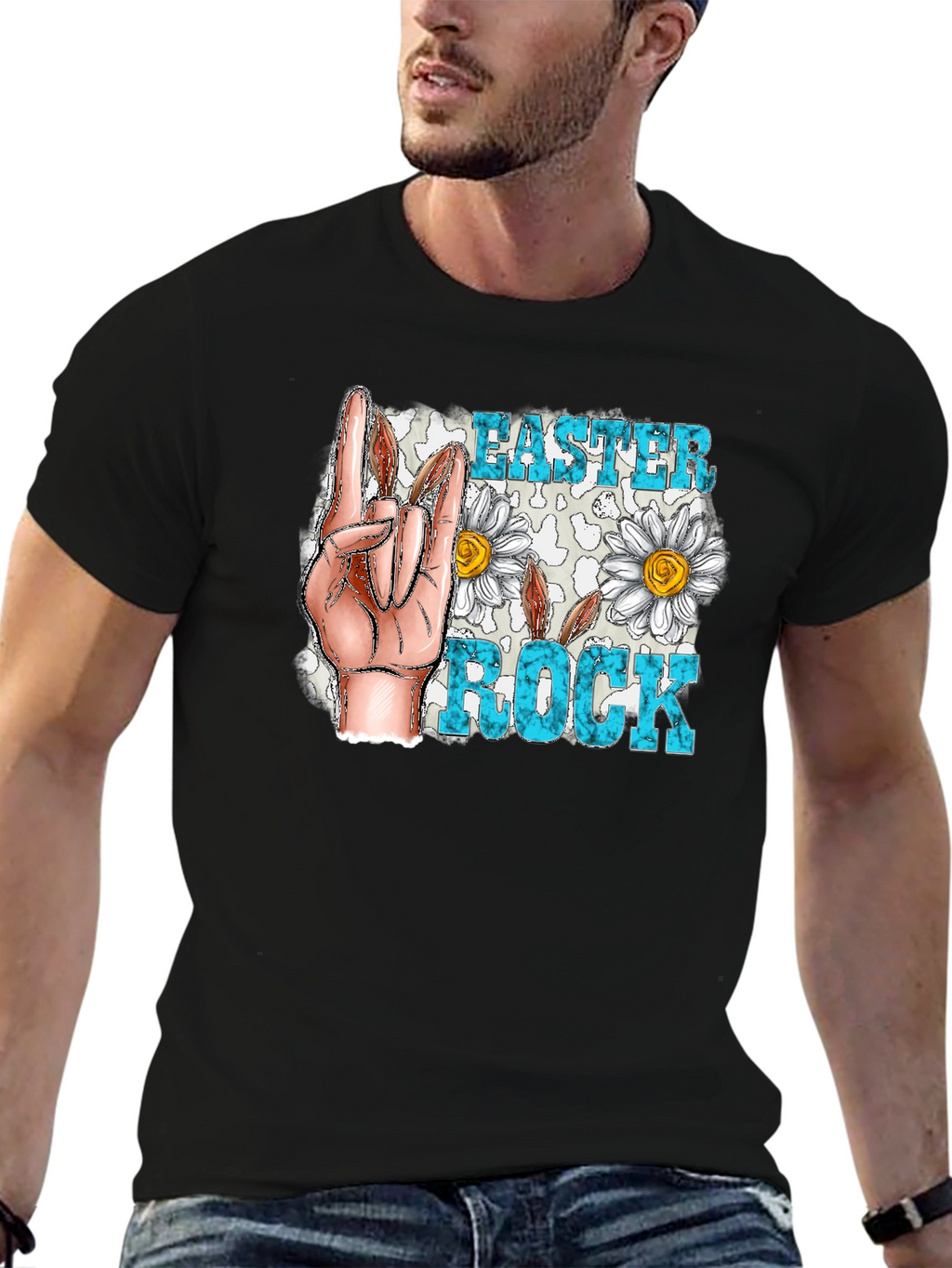 Easter Rock T-Shirt - Floral Hand Sign