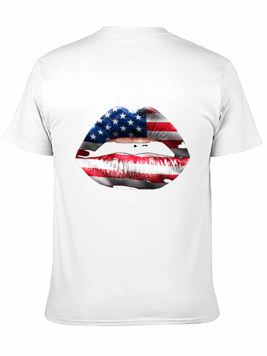 USA Flag Lips T-Shirt - Patriotic Graphic Tee