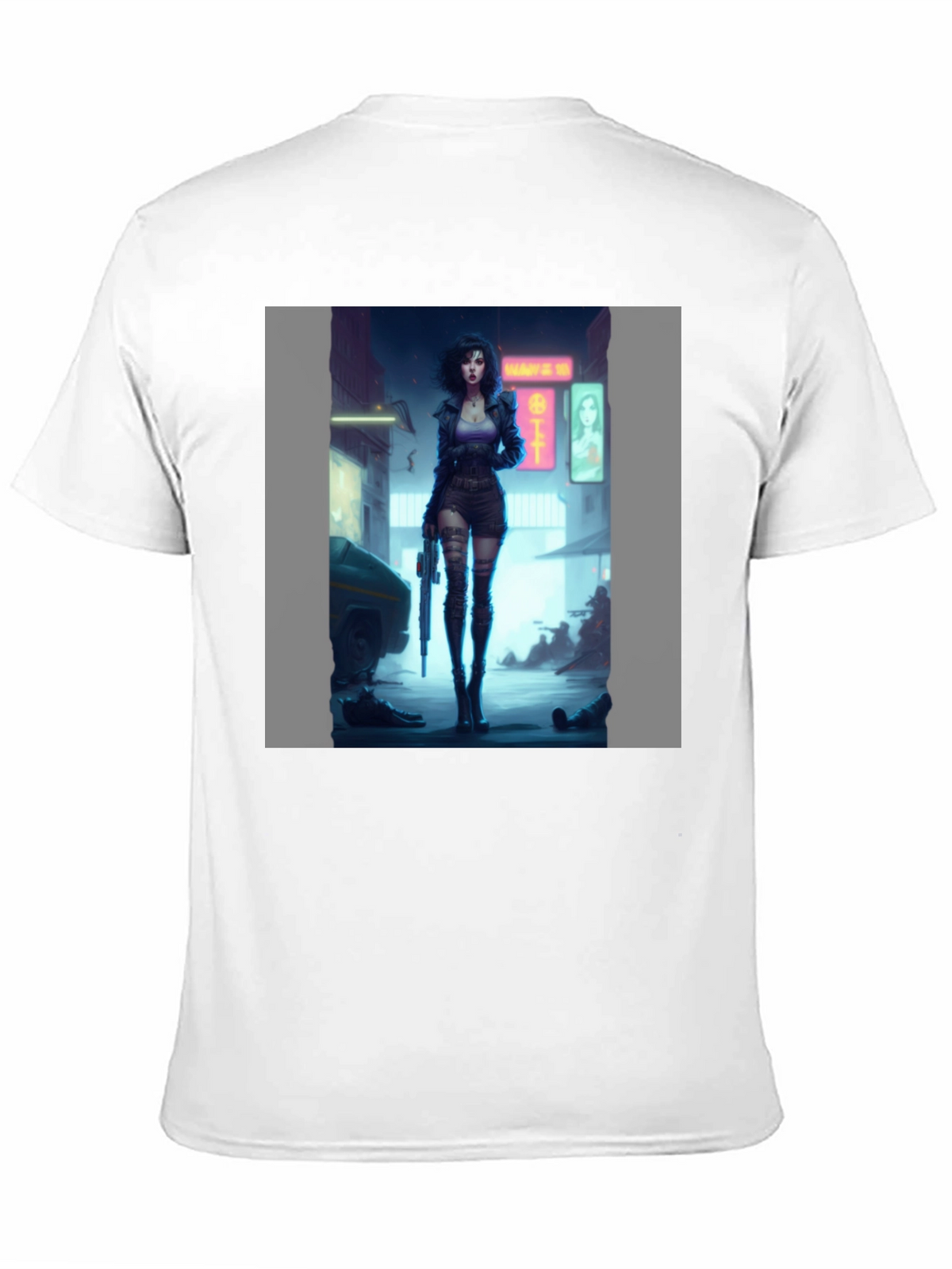 Cyberpunk Girl Graphic Black T-Shirt