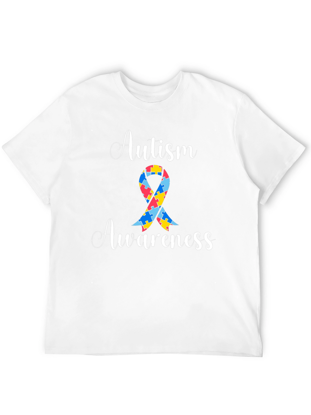 Autism Awareness Puzzle Ribbon Graphic Tee