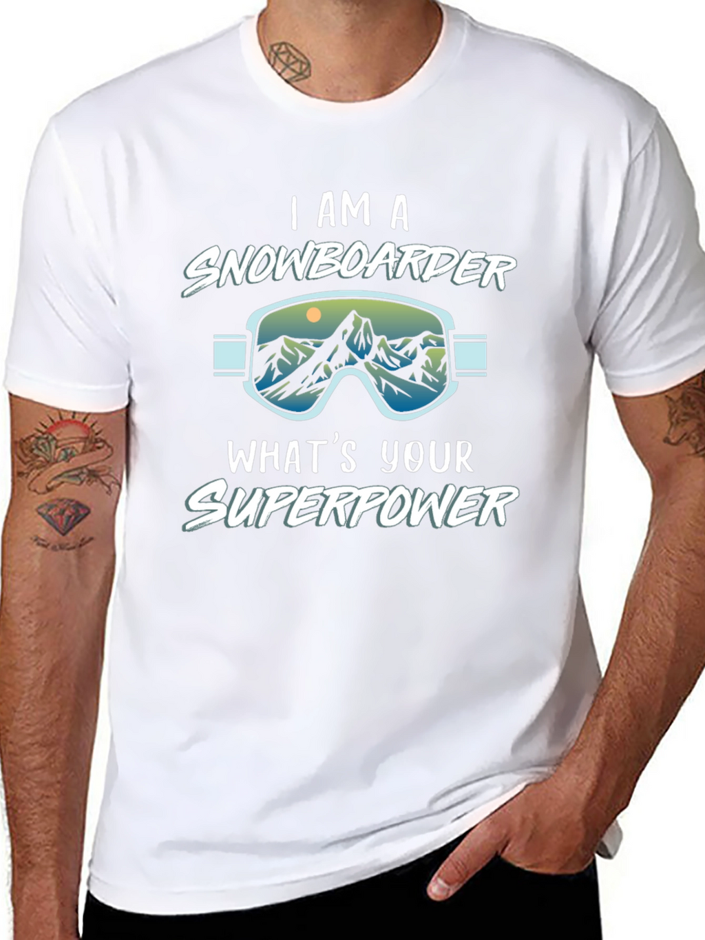 I am a Snowboarder Whats Your Superpower Black T-Shirt