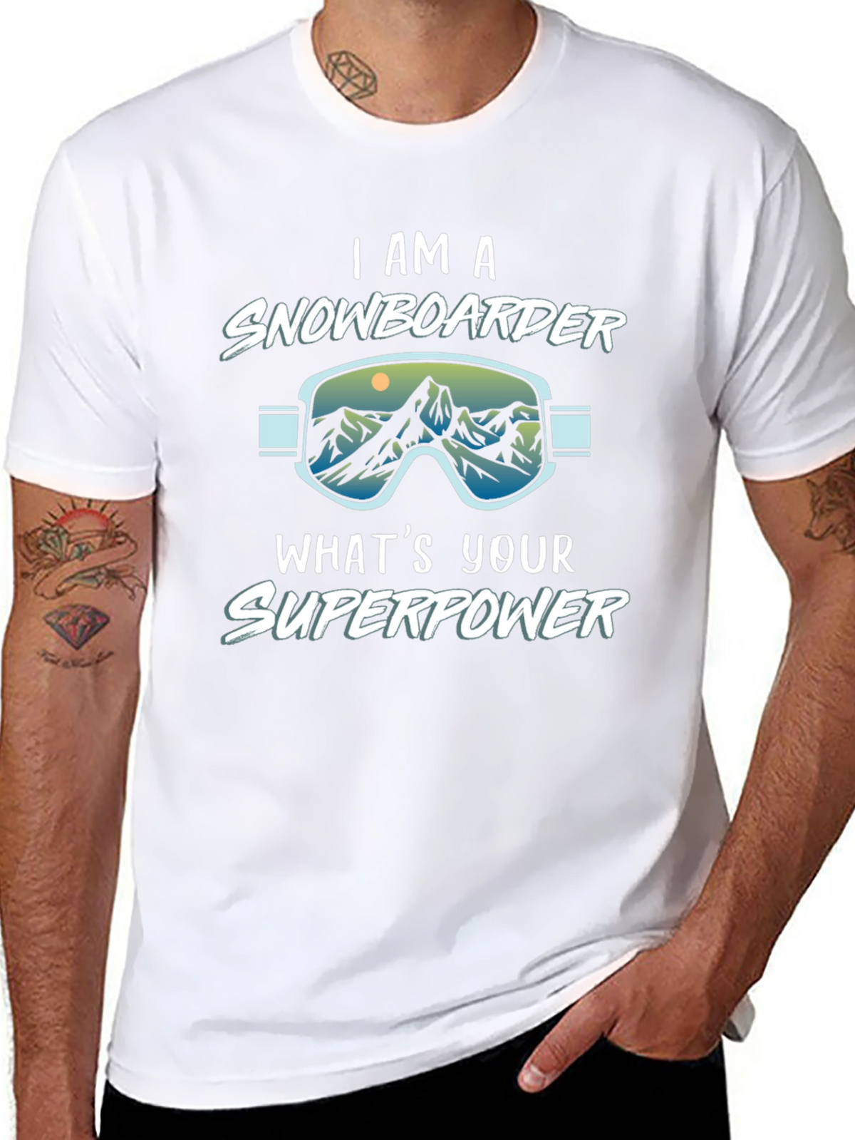 I am a Snowboarder Whats Your Superpower Black T-Shirt