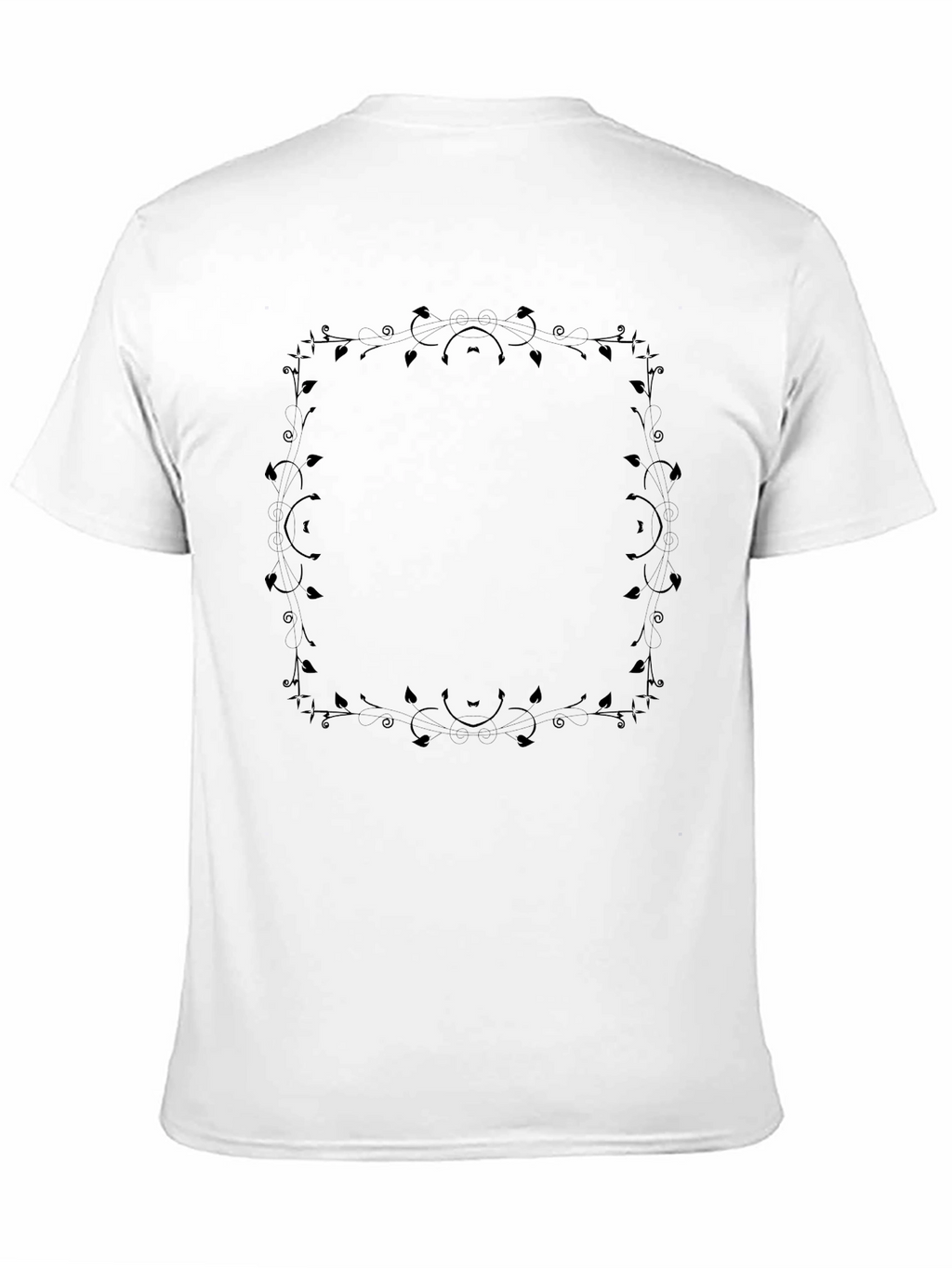 Floral Frame Black T-Shirt