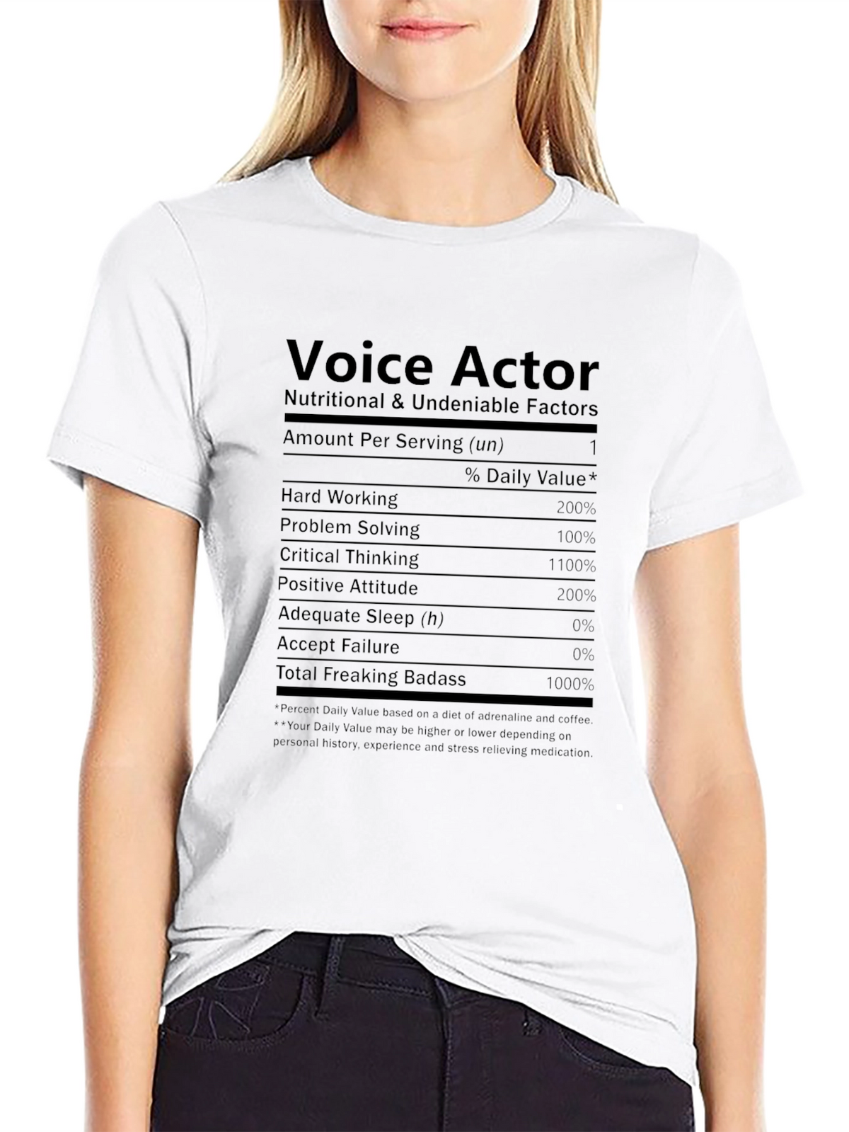 Voice Actor Nutritional Facts T-Shirt
