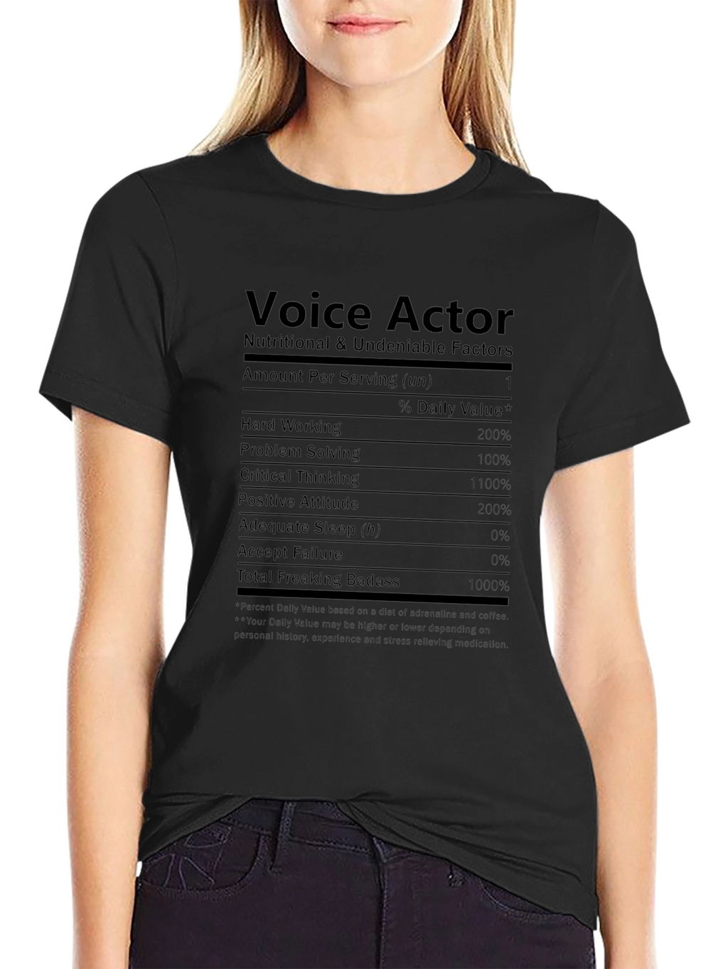 Voice Actor Nutritional Facts T-Shirt