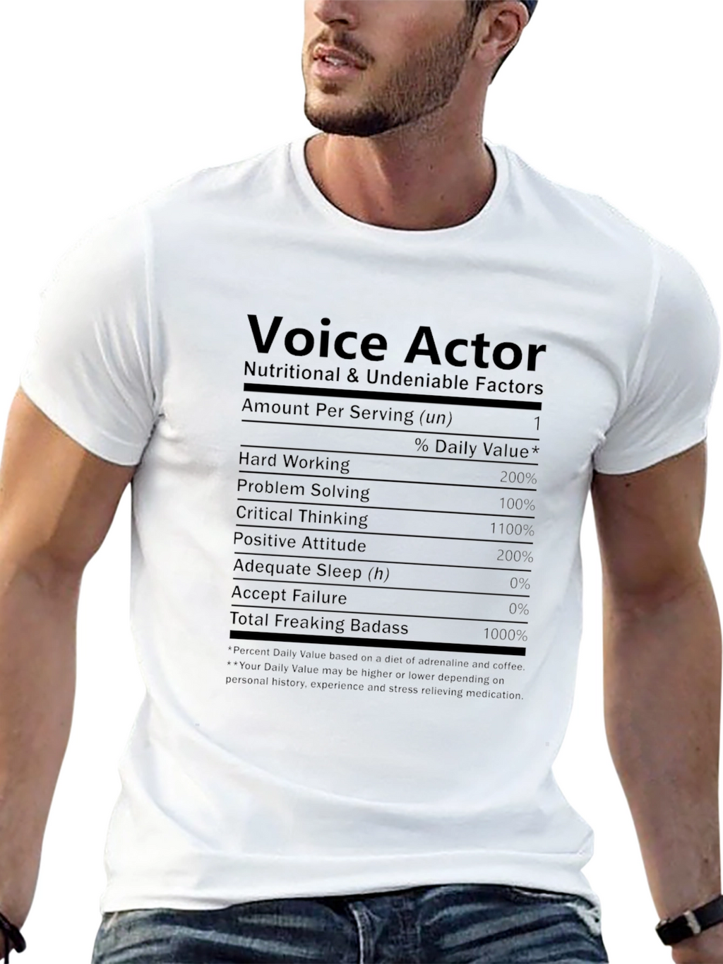 Voice Actor Nutritional Facts T-Shirt