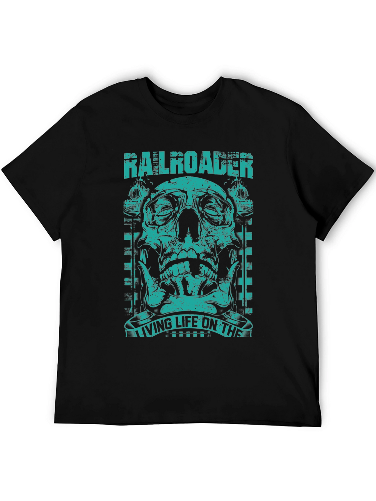 Railroader Skull Graphic Tee - Living Life on the Rails!