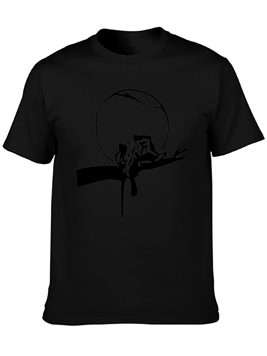 Black Cat Silhouette Graphic Tee - Mens
